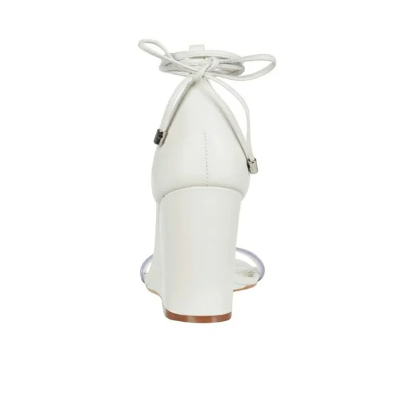 🟡Clearance Sale Vince Camuto Women  Stassia Wraparound Wedge Sandal WHITE/CLEAR - Picture 3 of 7